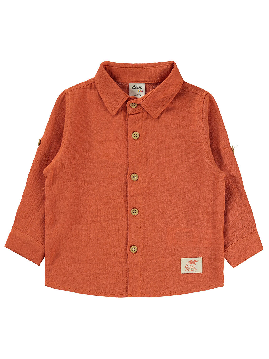 Kahverengi Baby Erkek Bebek Gömlek 6-18 Ay Tarçın