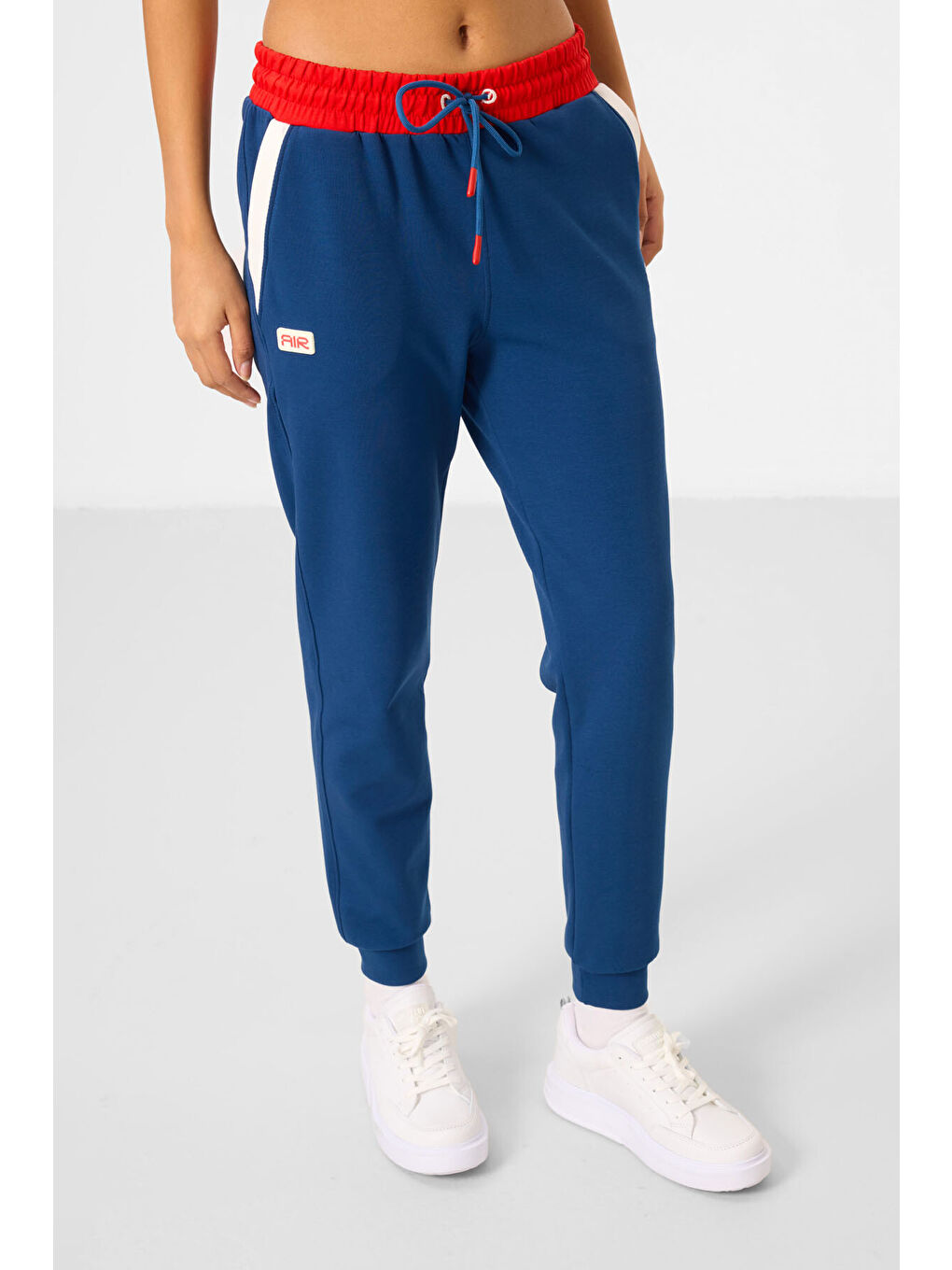 Lacivert Parlament Kapüşonlu Renk Bloklu Kadın Eşofman Takım - 95327-1