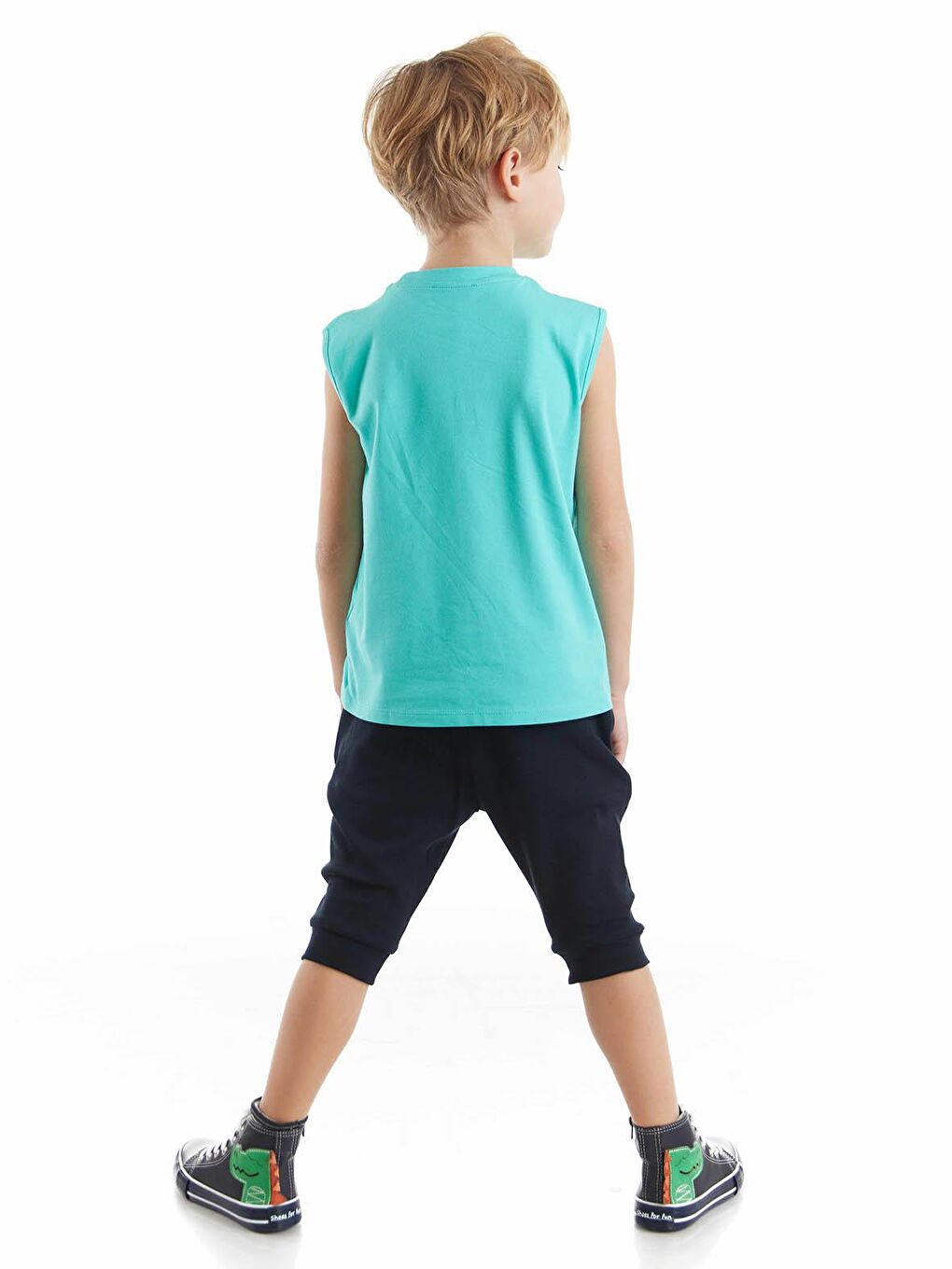 Denokids Karişik Ahoy Erkek Çocuk Tişört Kapri Takım - 1