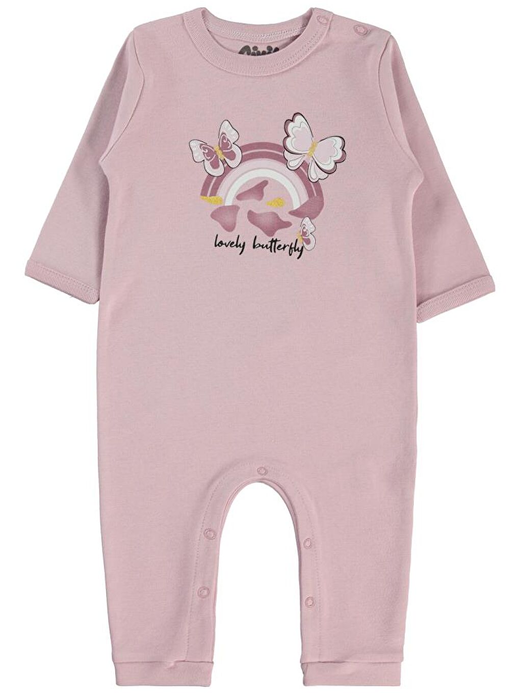 Baby Butterfly Baskılı 3-9 Tulum - Lila 6-9 Ay-2