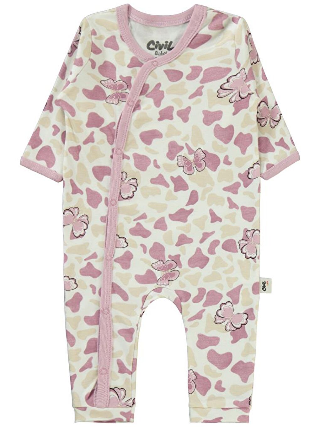 Baby Butterfly Baskılı 3-9 Tulum - Lila 6-9 Ay-3