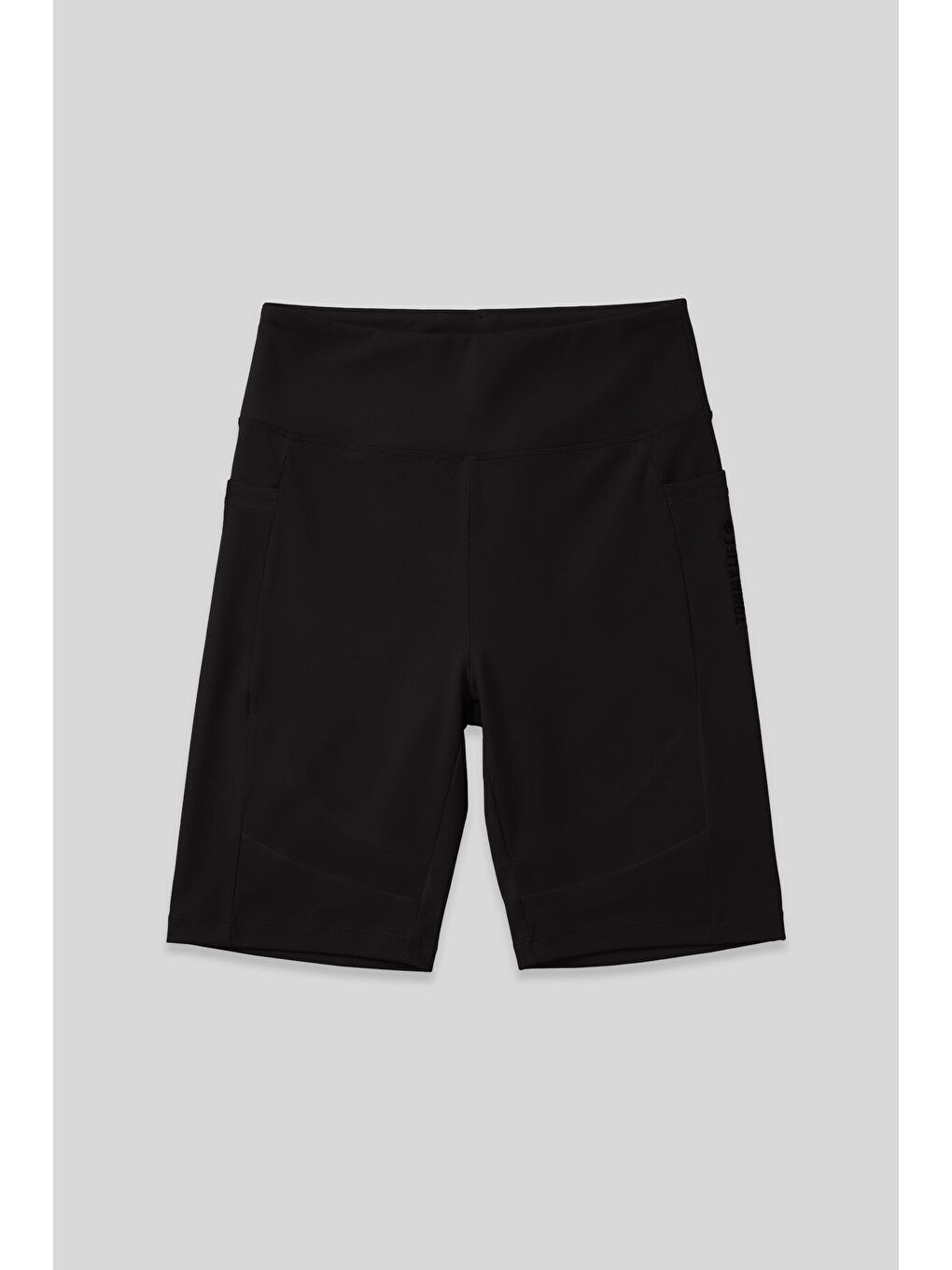 Siyah Esnek Performans Kadın Biker Tayt - 91012-1