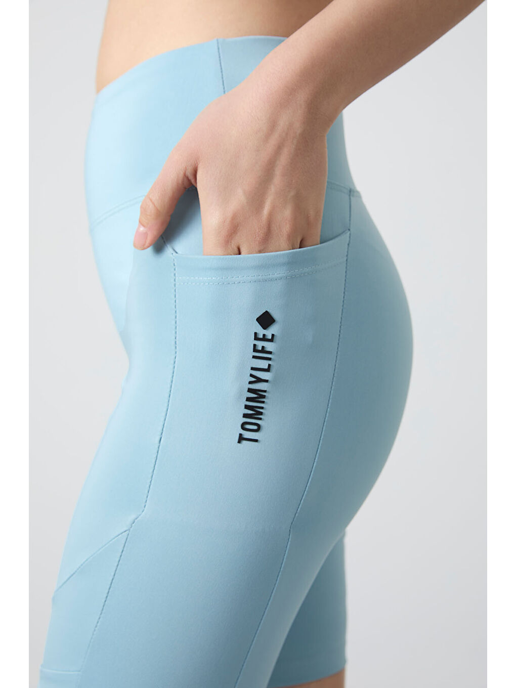 Mavi Esnek Performans Kadın Biker Tayt - 91012-4