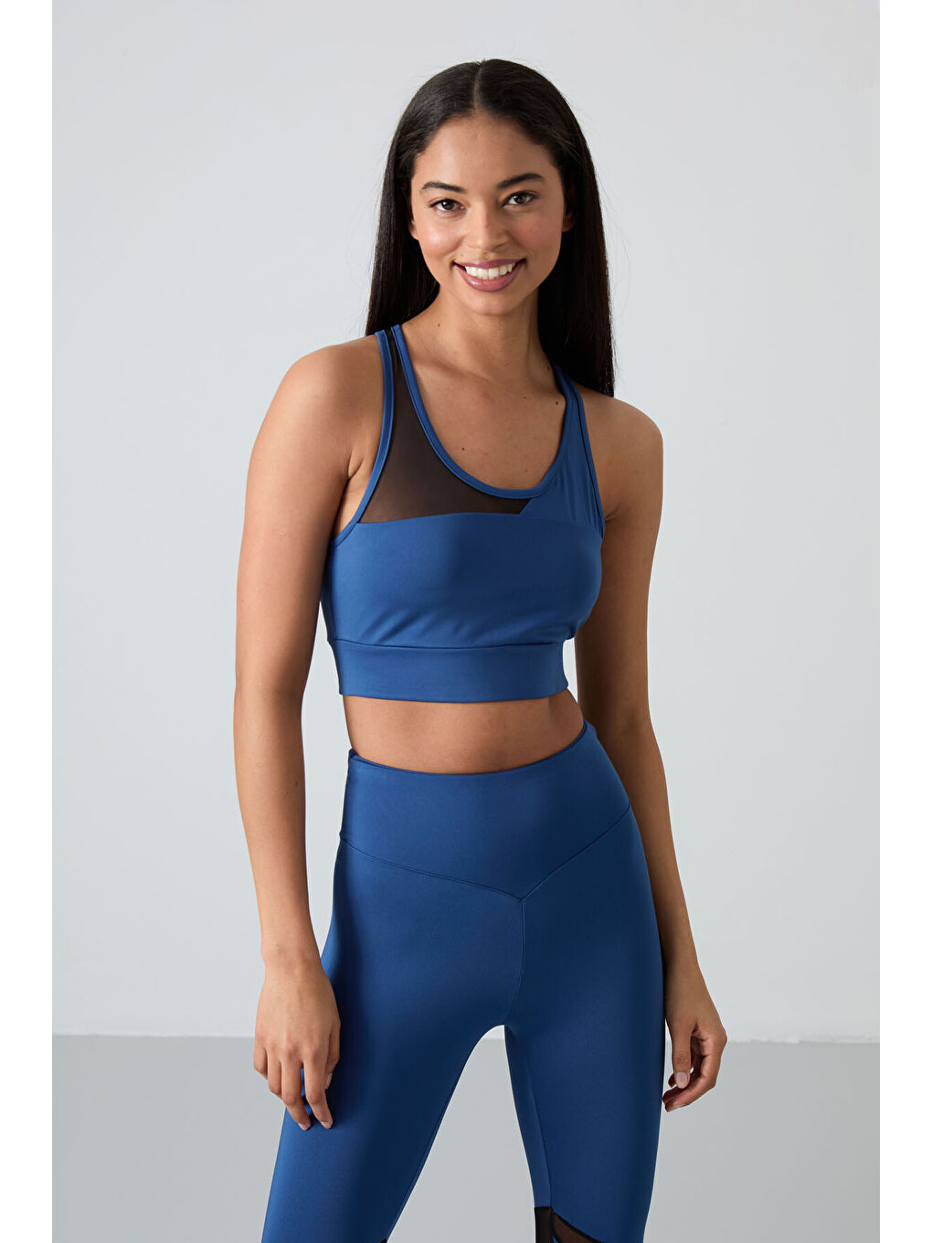 Mavi Parlament Polyester Esnek Standart Fit Performans Kadın Tayt Takım - 95331-1