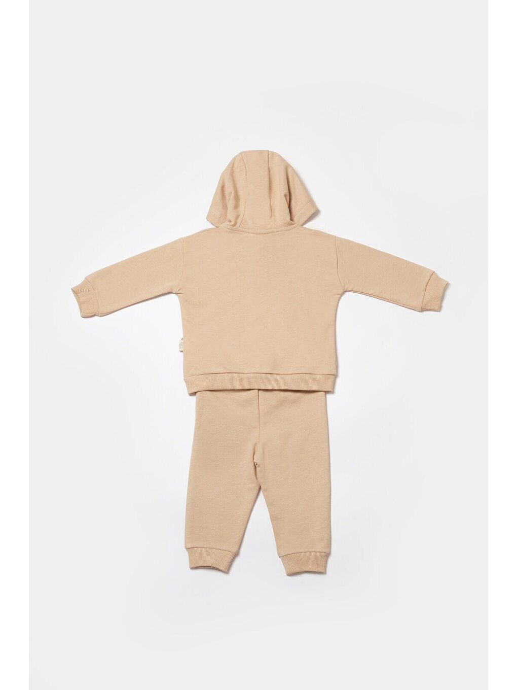 Bej Kapüşonlu Ceket & Pantolon-2