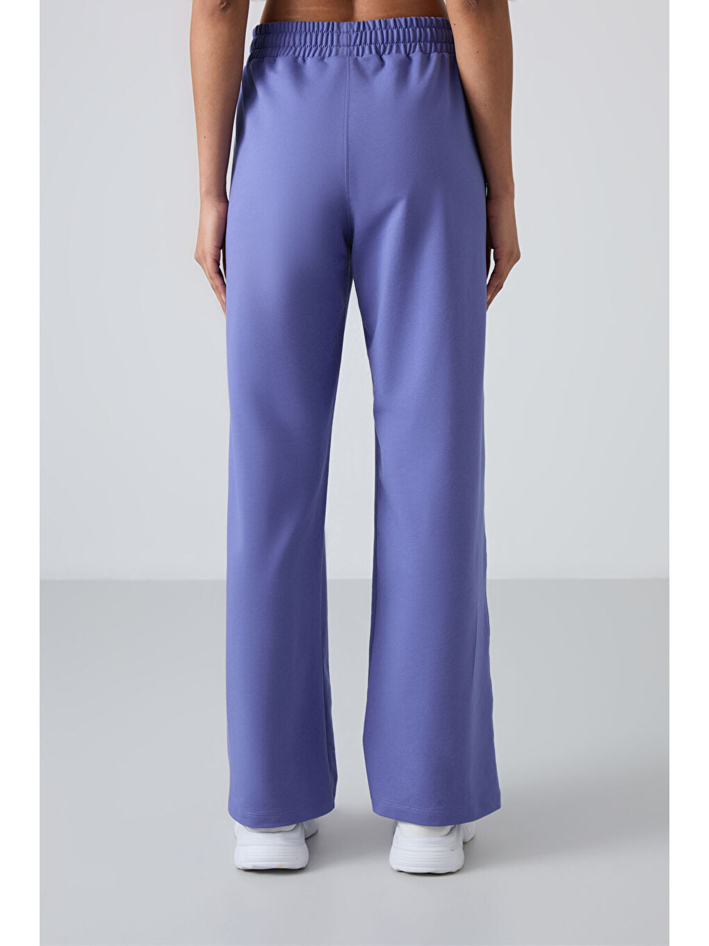 Mor Eflatun Yüksek Bel Cepli Rahat Form Geniş Paça Kadın Eşofman Alt - 94567-4
