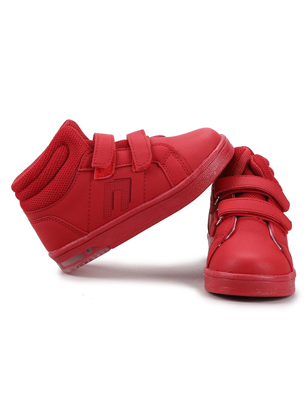 Kırmızı Pkmn Boğazlı Cırtlı Işıklı Kız/Erkek Çocuk Spor Bot Ayakkabı-1