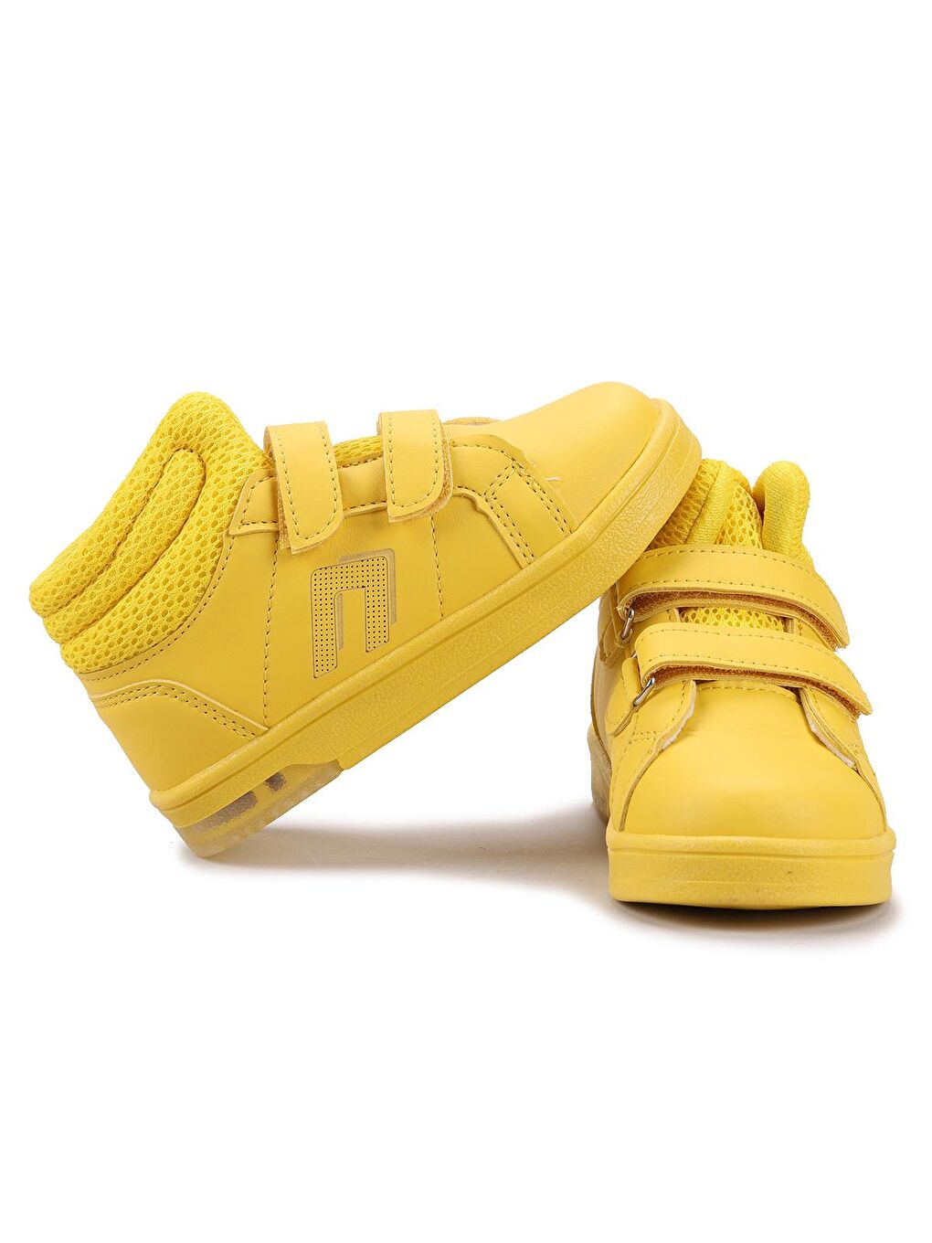 Sarı Pkmn Boğazlı Cırtlı Işıklı Kız/Erkek Çocuk Spor Bot Ayakkabı-1