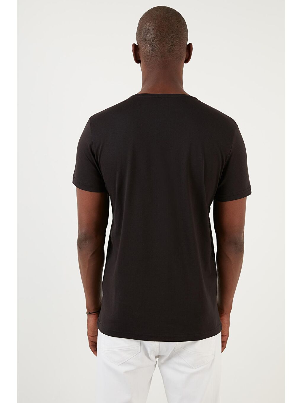 Siyah Regular Fit Bisiklet Yaka Pamuklu Tişört 59023221-4