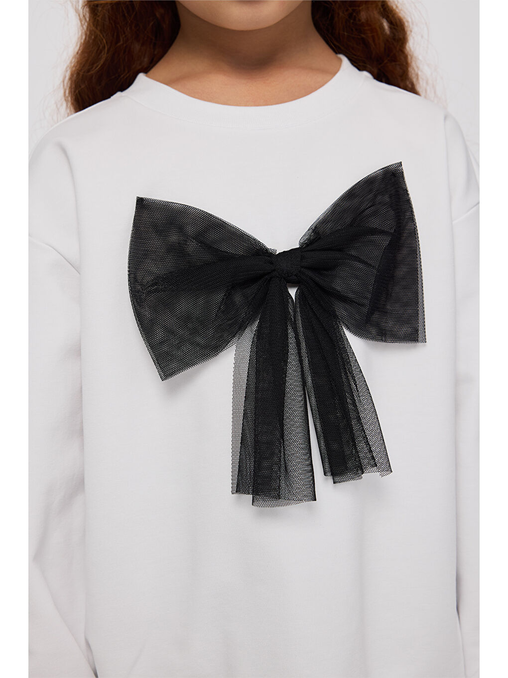 Beyaz Kız Çocuk Sweatshirt Siyah-6