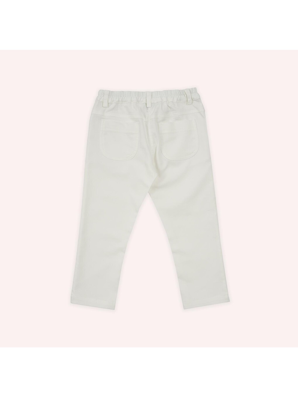 Kız Çocuk Beli Lastikli Pantolon Beyaz-1