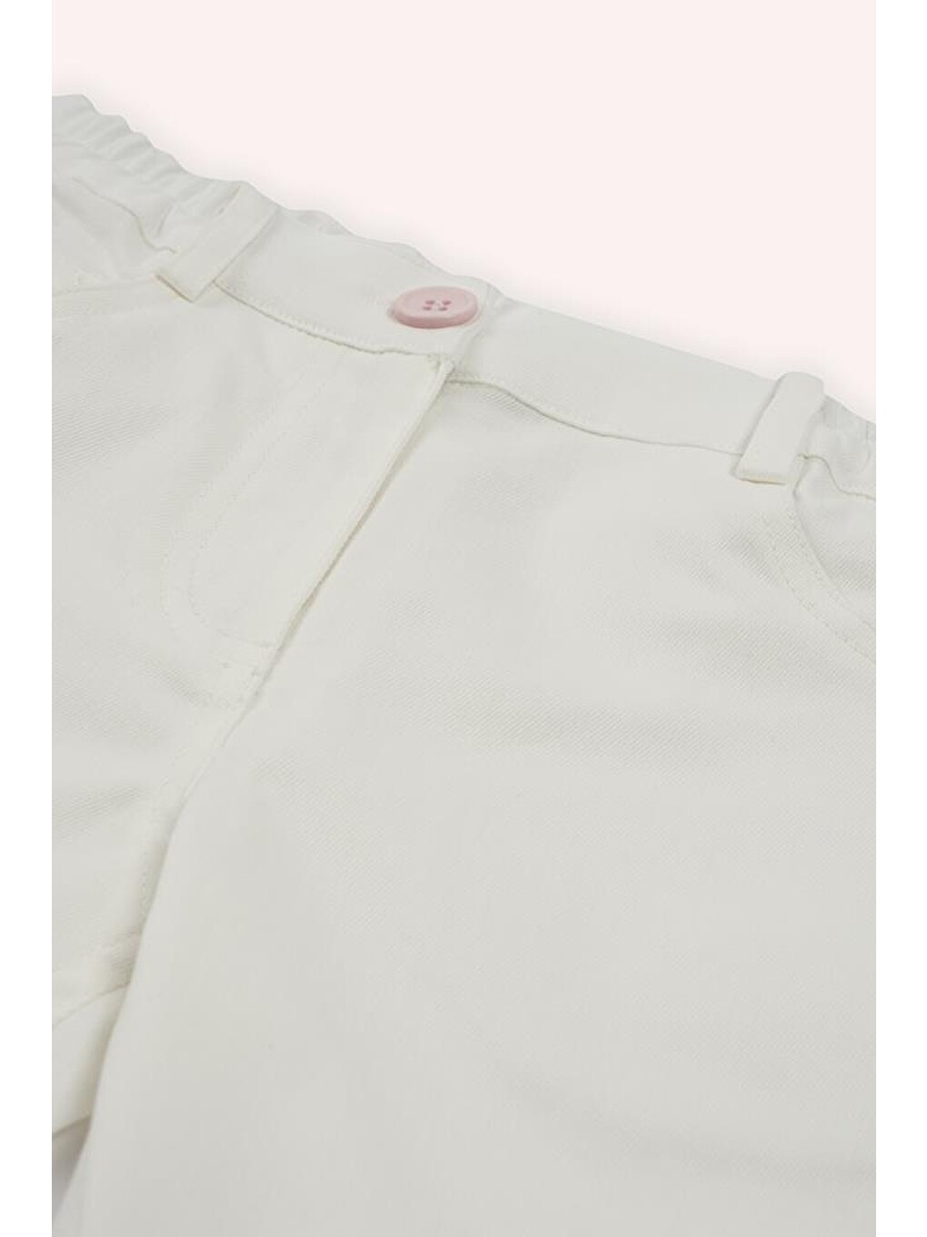 Kız Çocuk Beli Lastikli Pantolon Beyaz-2