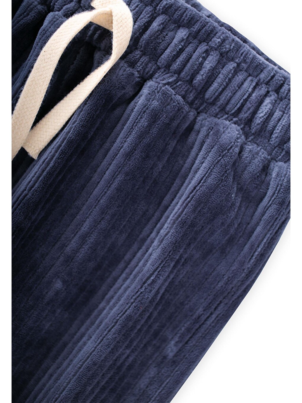 Fitilli Kadife Jogger Pantolon 1-10 Yaş Lacivert-2