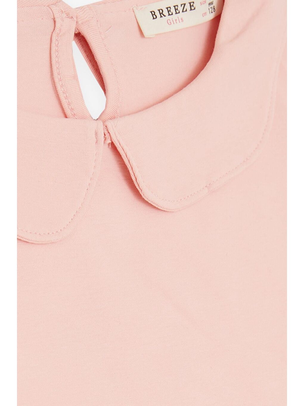 Kız Çocuk Uzun Kollu Tişört Armalı Kolları Lastikli Pembe (6-12 Yaş)-6