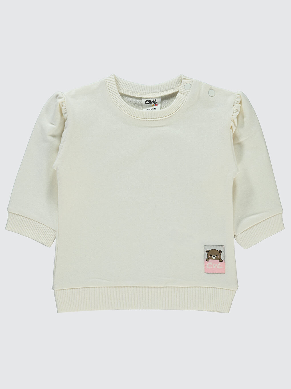 Baby Kız Bebek Sweatshirt 6-18 Ay Ekru