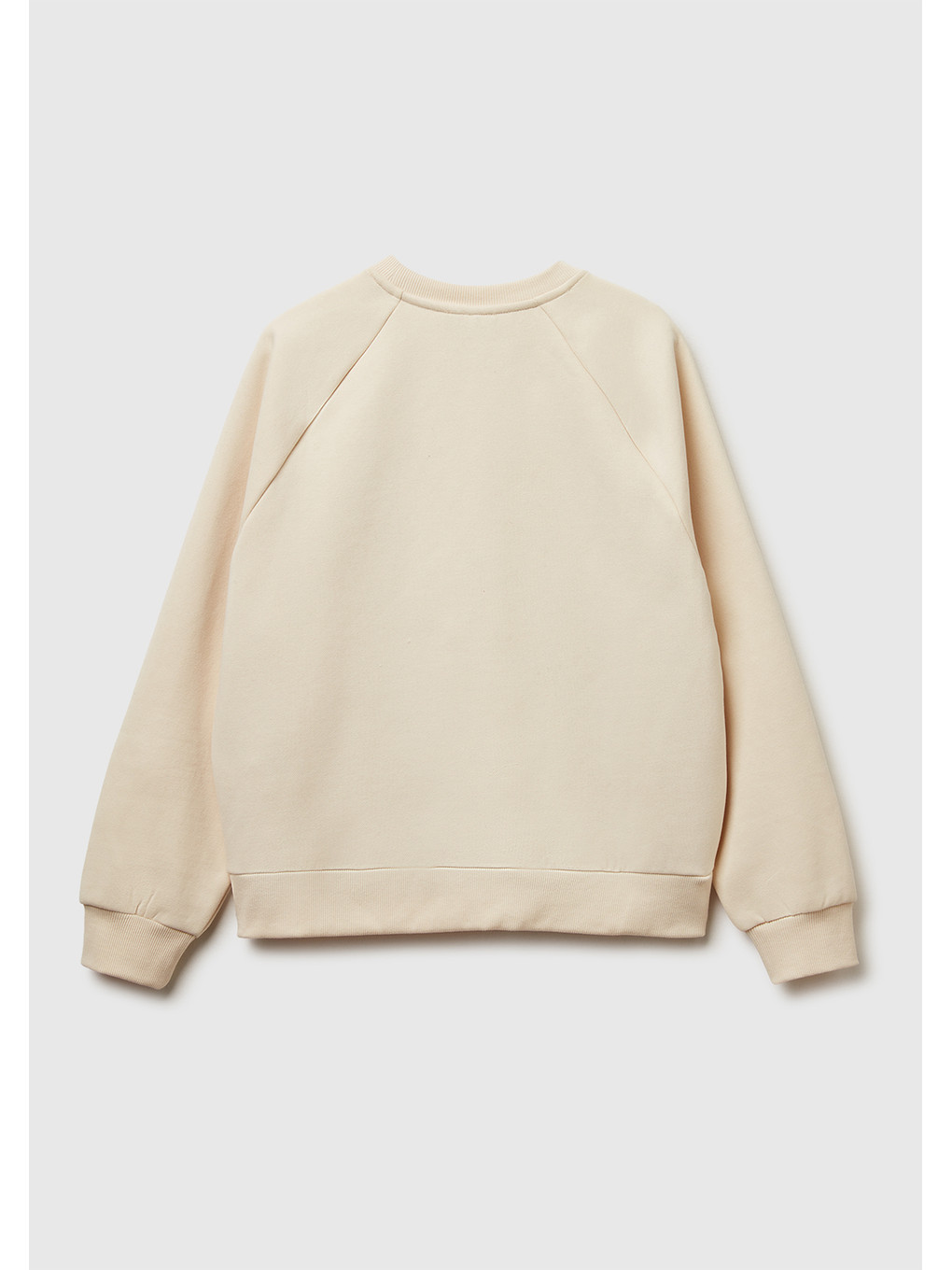Ekru Kadın Krem Pamuk Karışımlı Önü Çiçek Desenli Bisiklet Yaka Sweatshirt-3