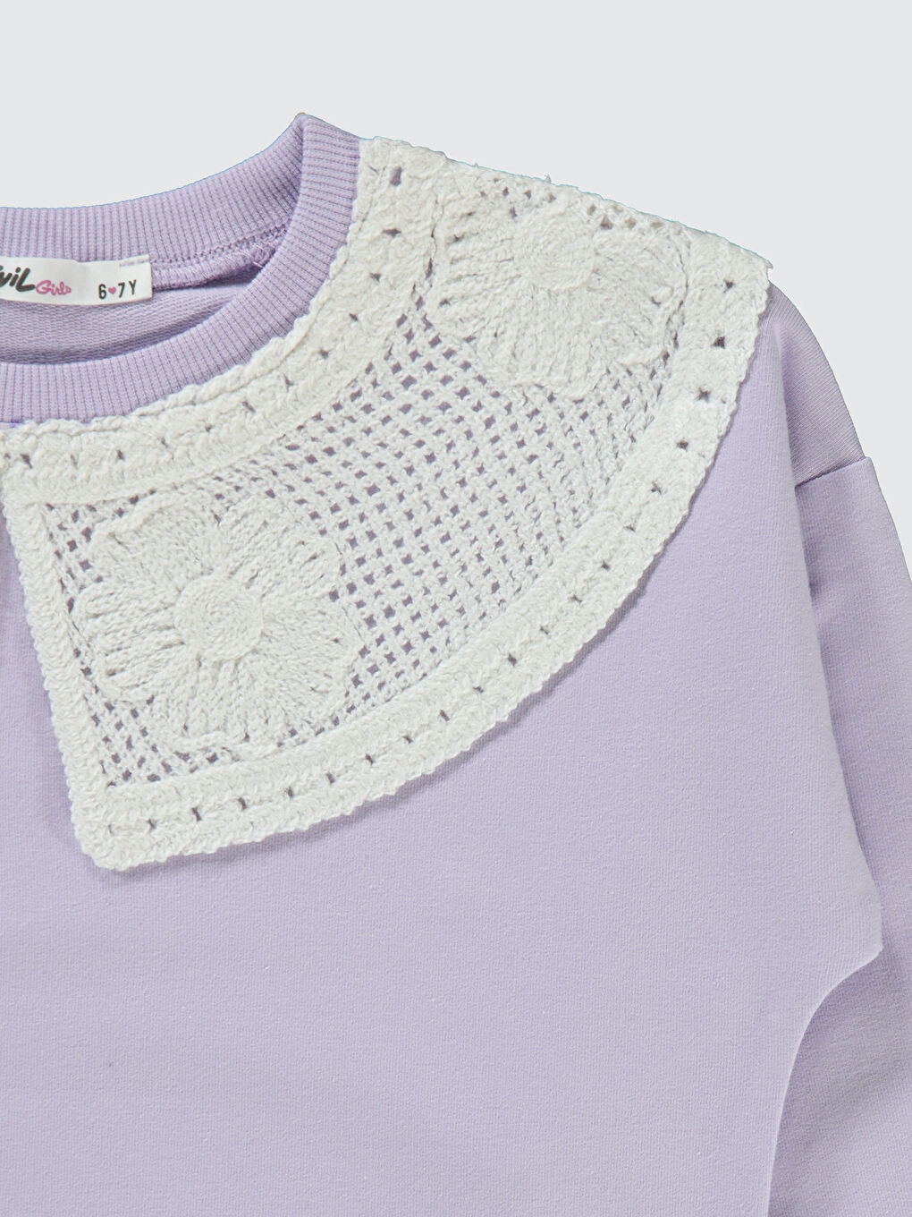 Mor Kız Çocuk Sweatshirt 6-9 Yaş Nazik Lavanta-2