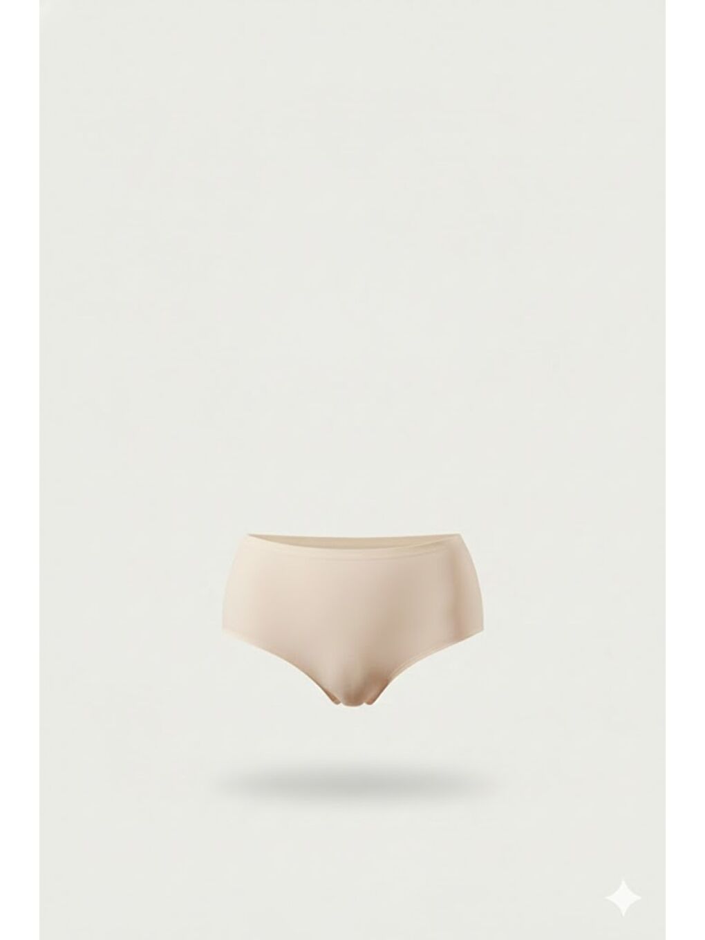 Bej C12801 Kadın Yapıştırma Yüksek Bel Lazer Slip Külot Ten