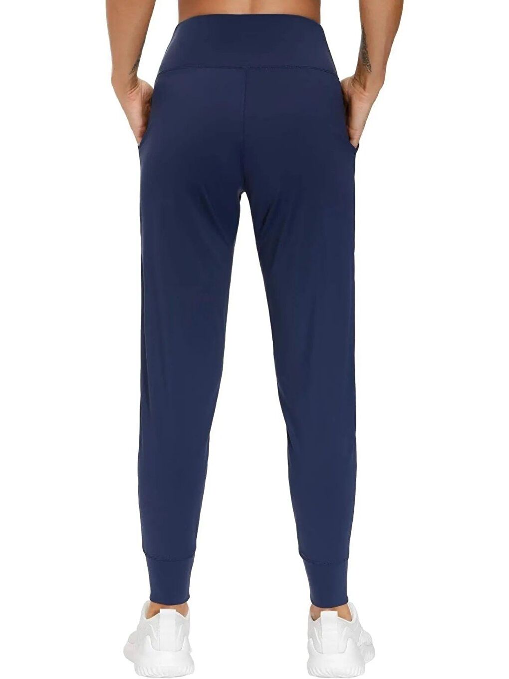 GENIUS STORE Lacivert Kadın Yüksek Bel Yoga Koşu Egzersiz Joggers Hafif Eşofman Altı JOGER-EŞOFMAN - 3