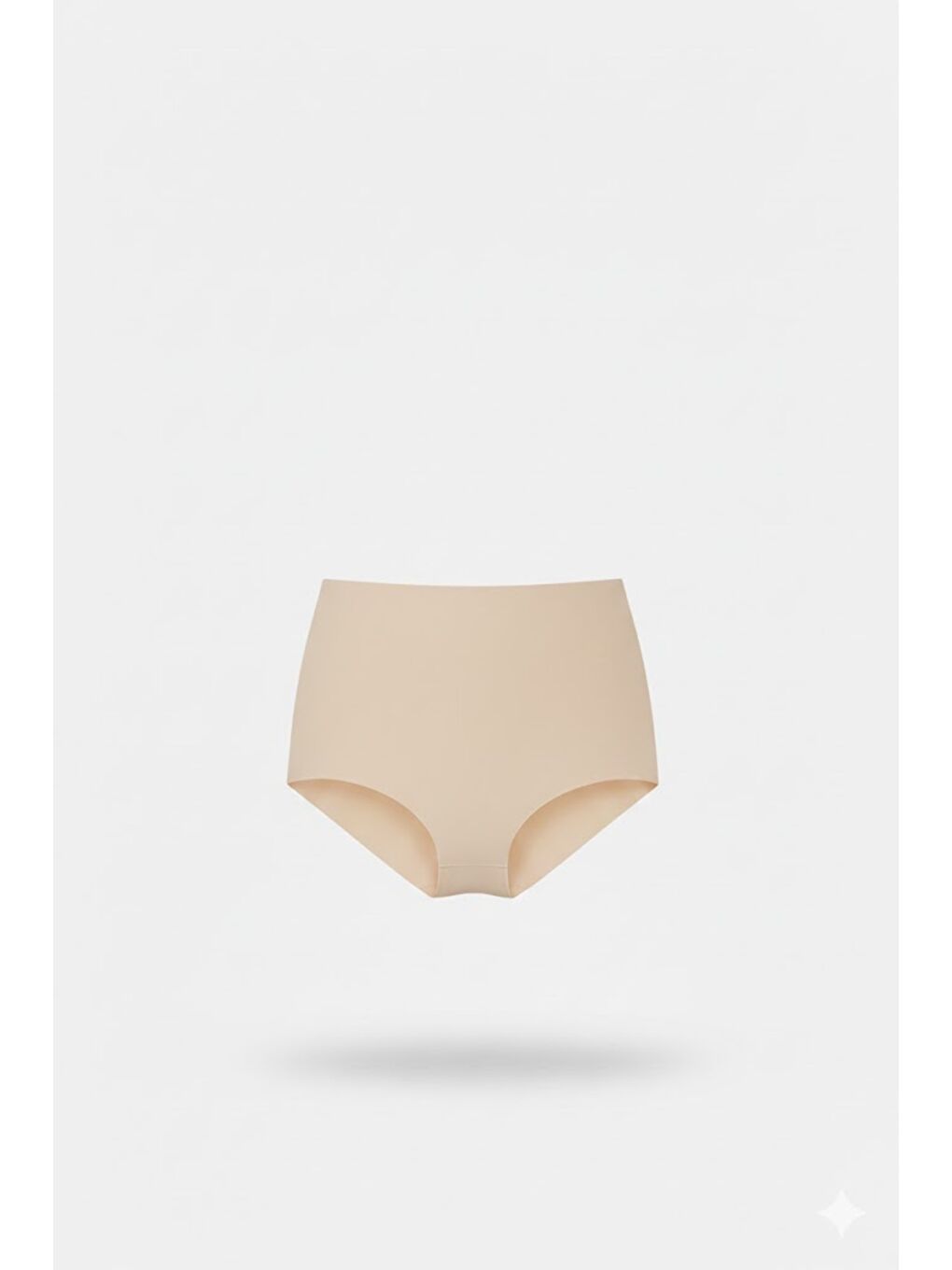 Bej C12801 Kadın Yapıştırma Yüksek Bel Lazer Slip Külot Ten-1