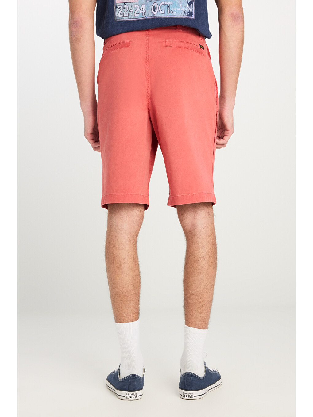 Regular Fit Lastik Bel Detaylı Pamuklu Esnek Pembe Chino Şort-3