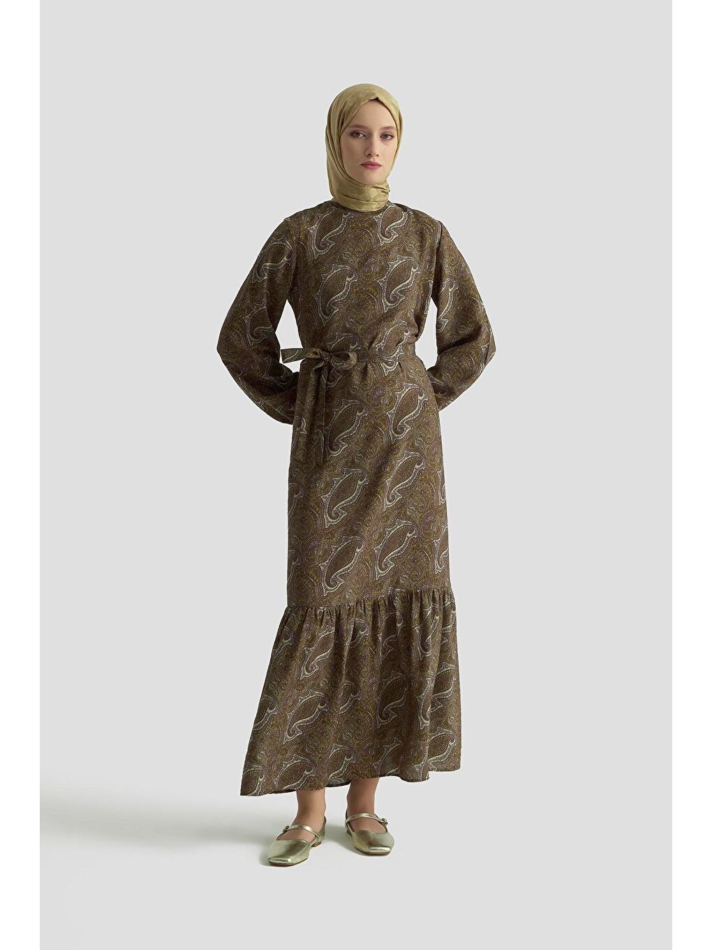 Trend Elbise 25Yt906 Yağ Yeşili