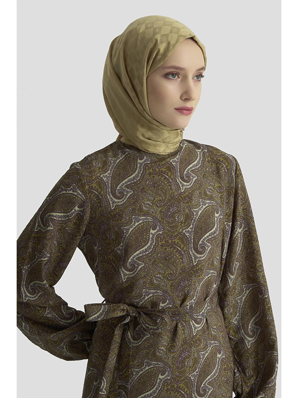 Trend Elbise 25Yt906 Yağ Yeşili-1