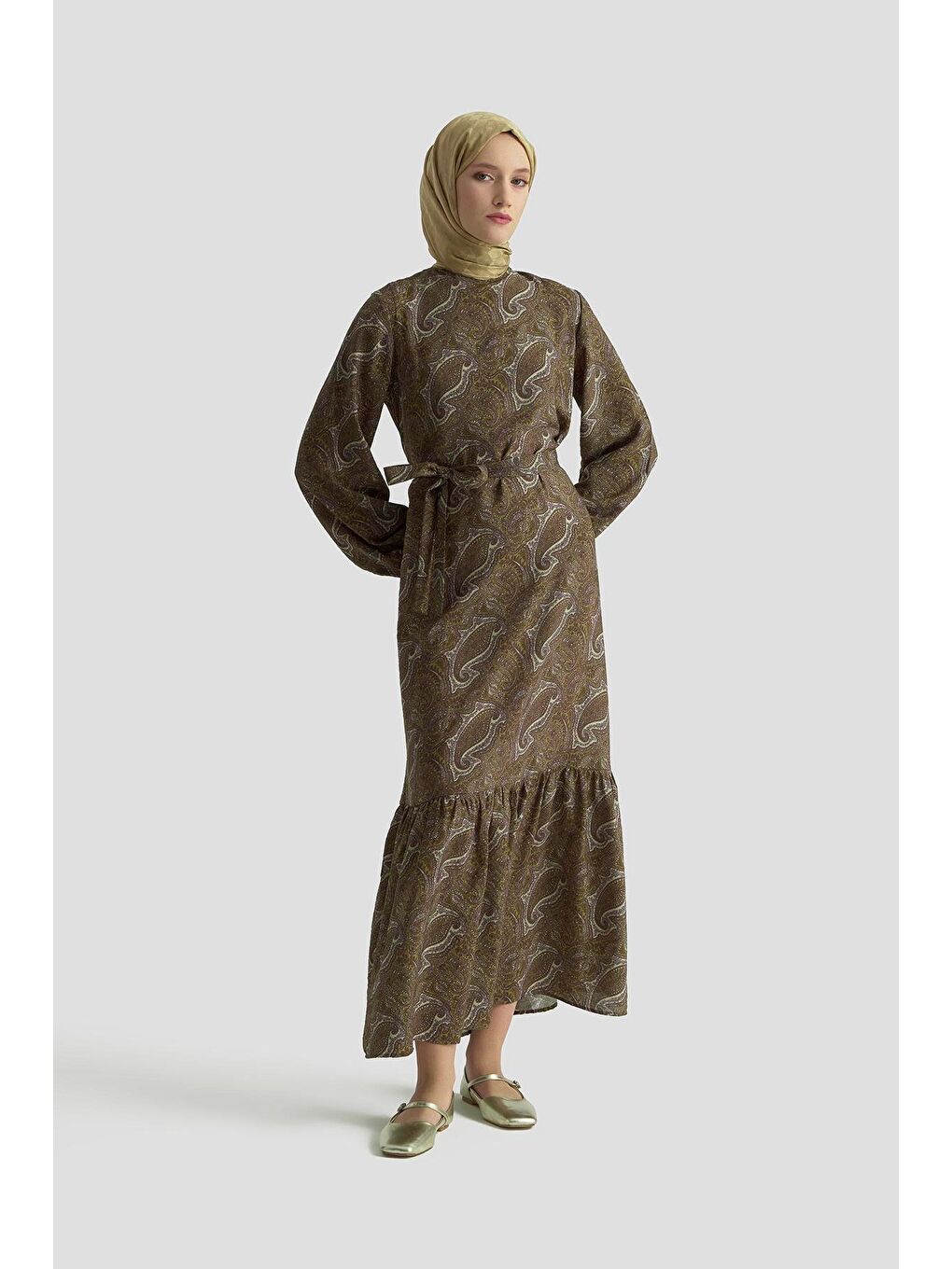 Trend Elbise 25Yt906 Yağ Yeşili-2