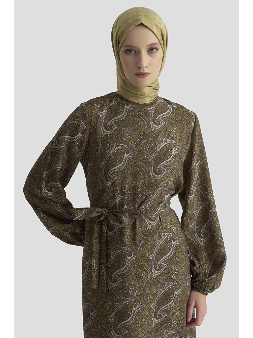 Trend Elbise 25Yt906 Yağ Yeşili-3