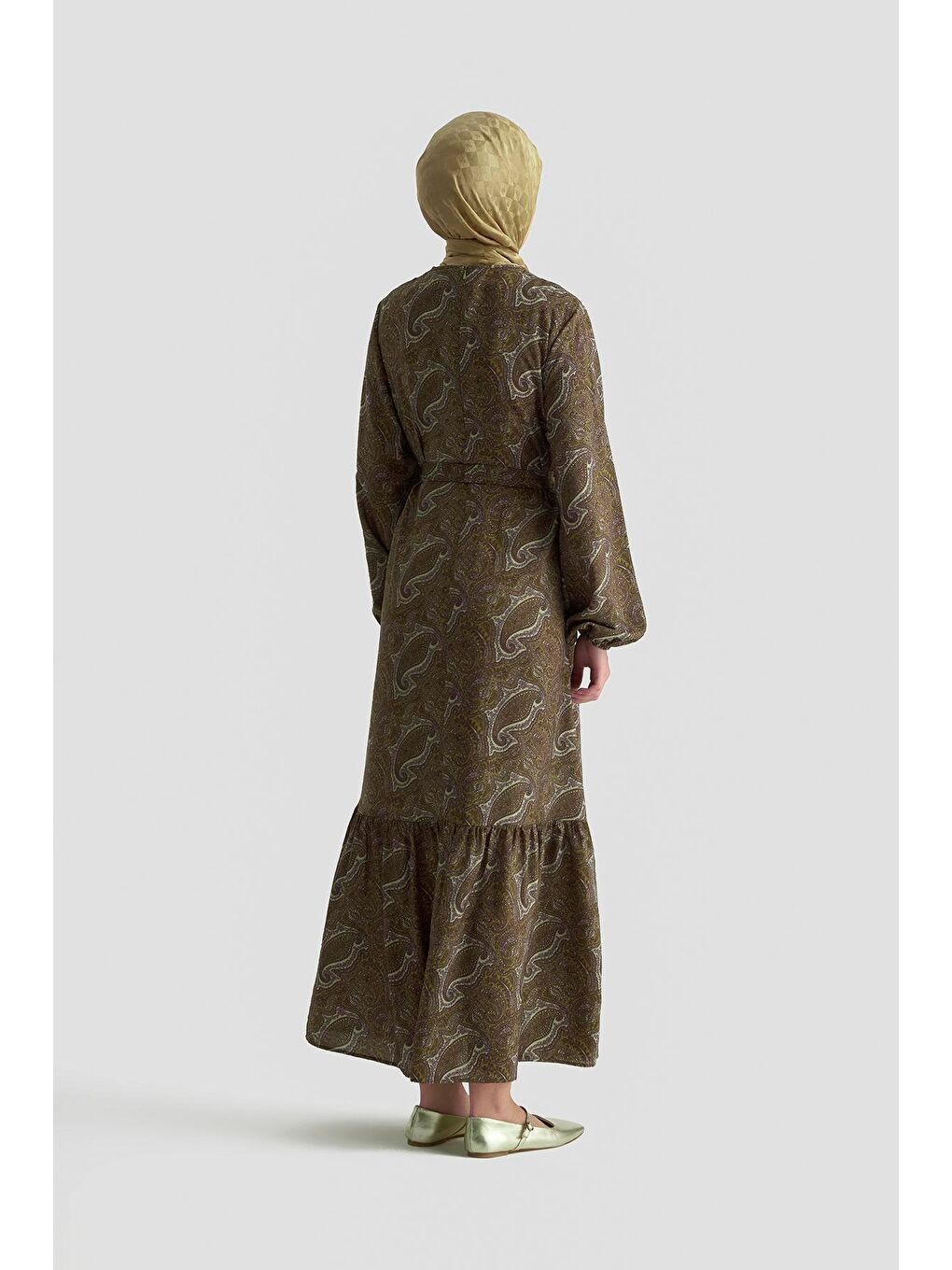 Trend Elbise 25Yt906 Yağ Yeşili-4