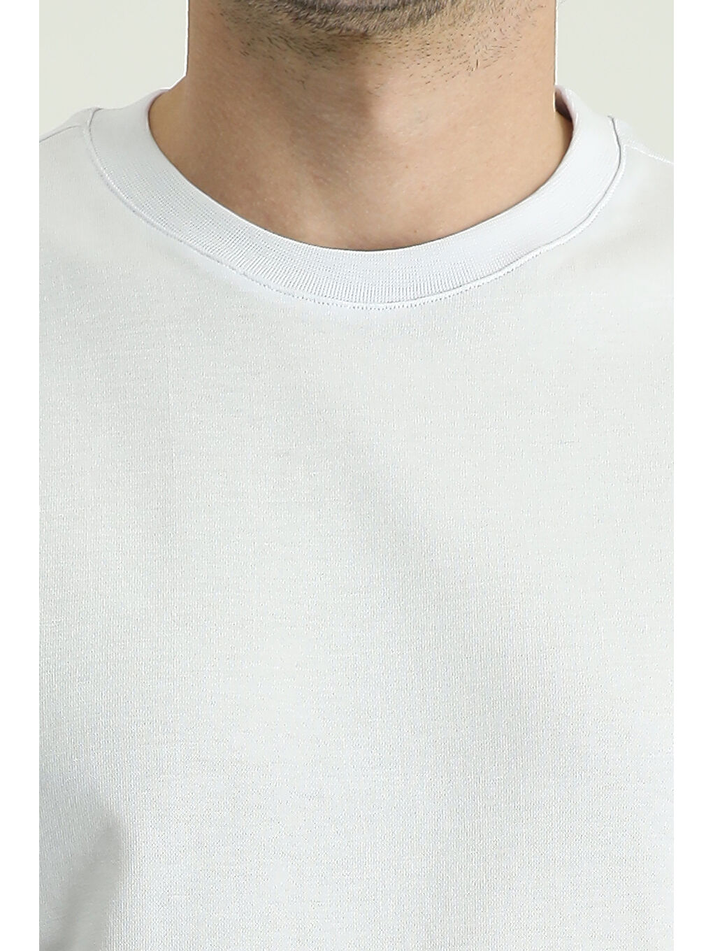 Beyaz Bisiklet Yaka Regular Fit Süprem Pamuk %100 Pamuk Tişört-6