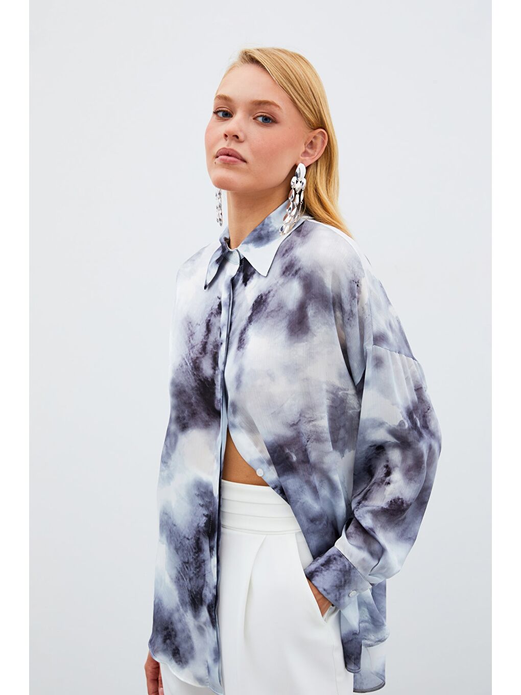 Salaş Uzun Gömlek - Gri-1