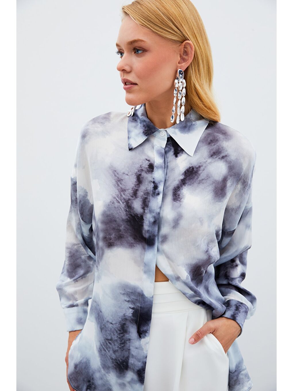 Salaş Uzun Gömlek - Gri-2