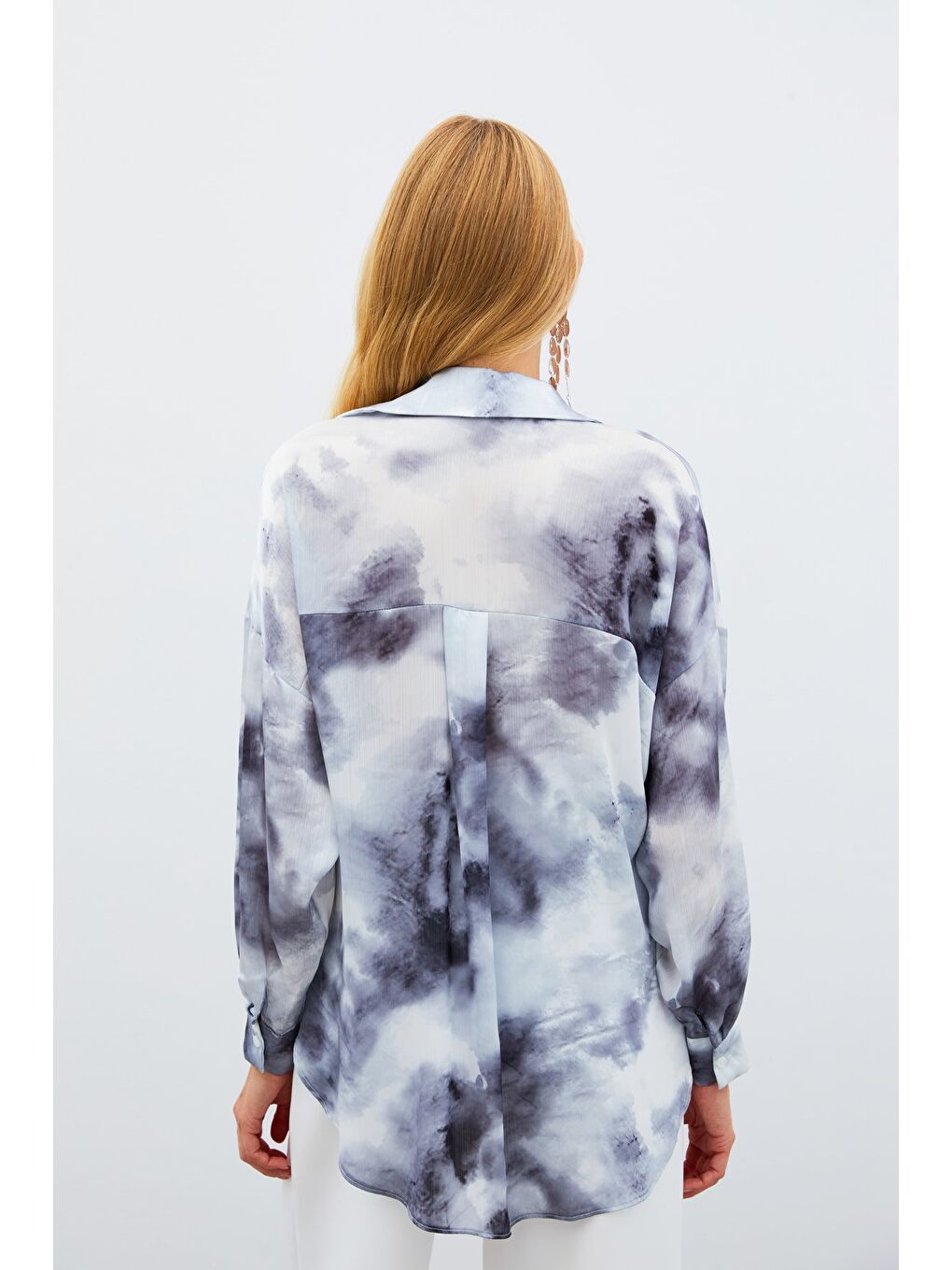 Salaş Uzun Gömlek - Gri-4