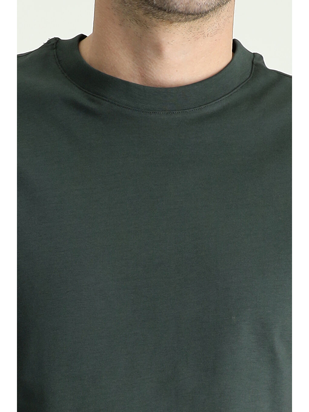 Antrasit Bisiklet Yaka Regular Fit Süprem Pamuk %100 Pamuk Tişört-6