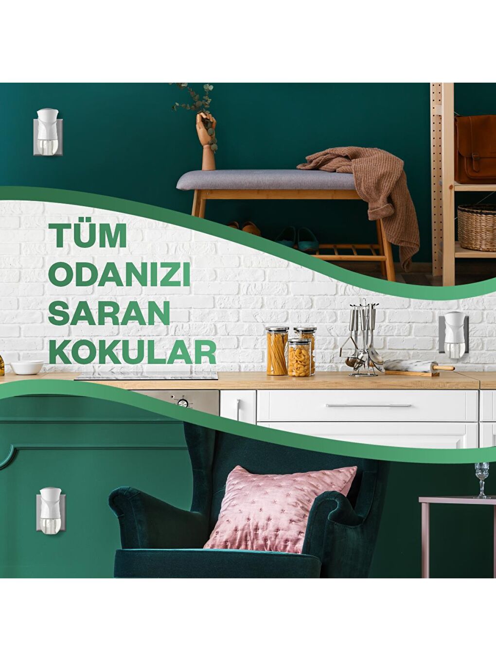 Air Wick Renksiz Elektrikli Oda Kokusu Cihaz +Yedek Şişe Temizliğin Esintisi - 4