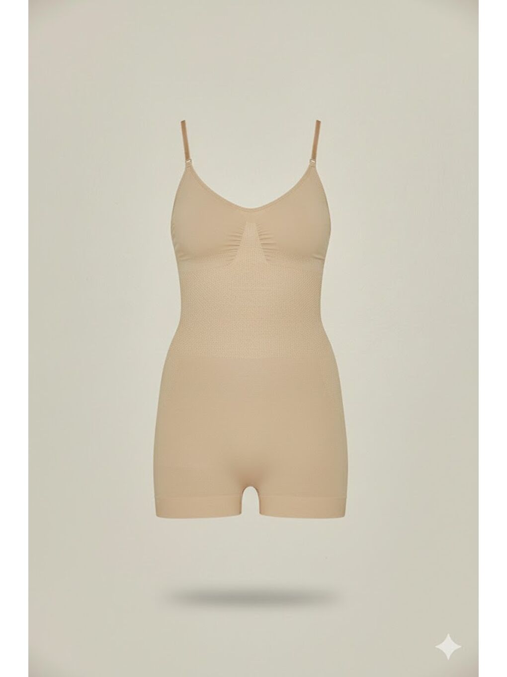 Bej C12059 Karın Masaj Özellikli Kısa Paça Boxer Ten