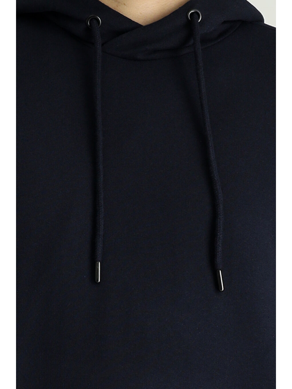 Lacivert Kapüşonlu Oversize Pamuklu Sweatshirt-5