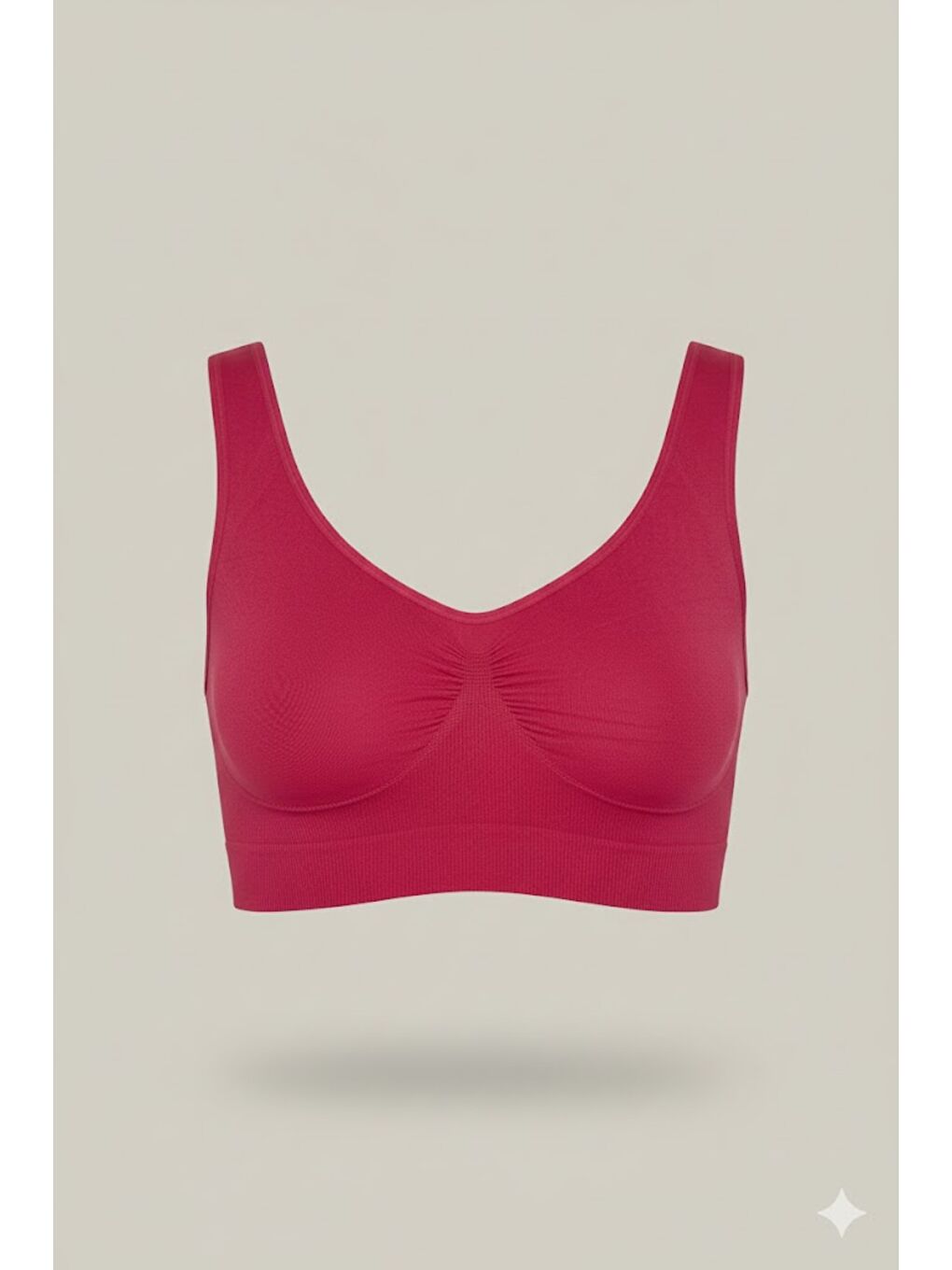 C14005 Dikişsiz Kalın Askı Büstiyer Fuşya Neon