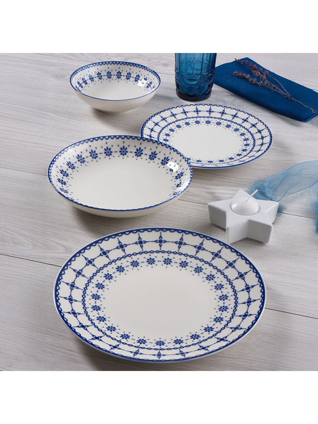 Ekru Camelia 24 Parça 6 Kişilik Yemek Takımı 1614-2