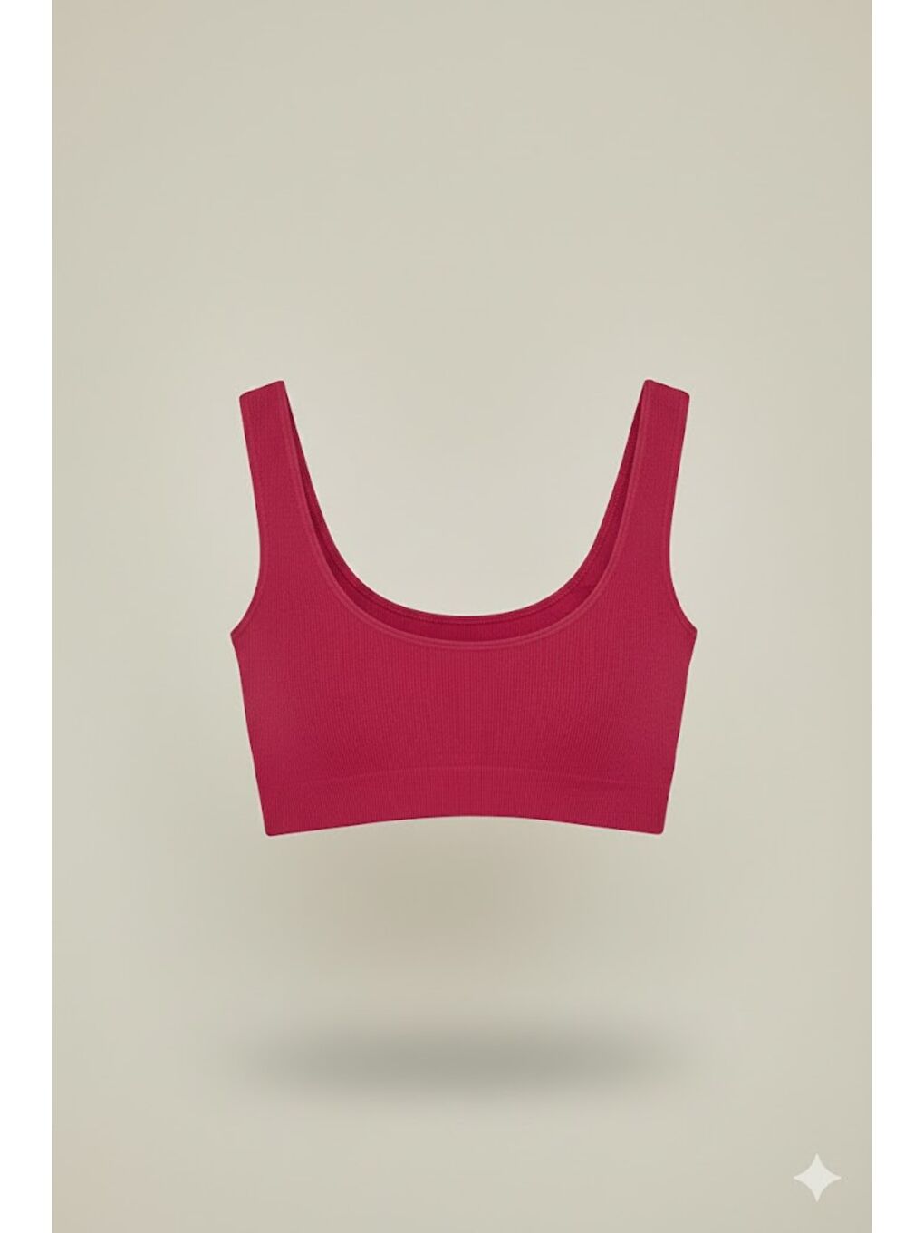 C14005 Dikişsiz Kalın Askı Büstiyer Fuşya Neon-1