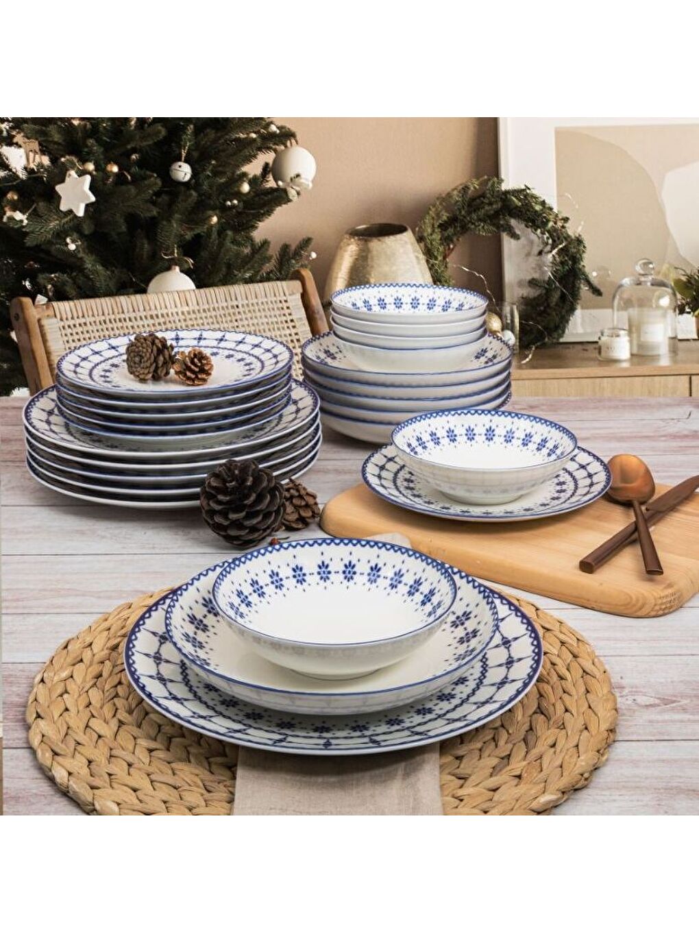 Ekru Camelia 24 Parça 6 Kişilik Yemek Takımı 1614-4