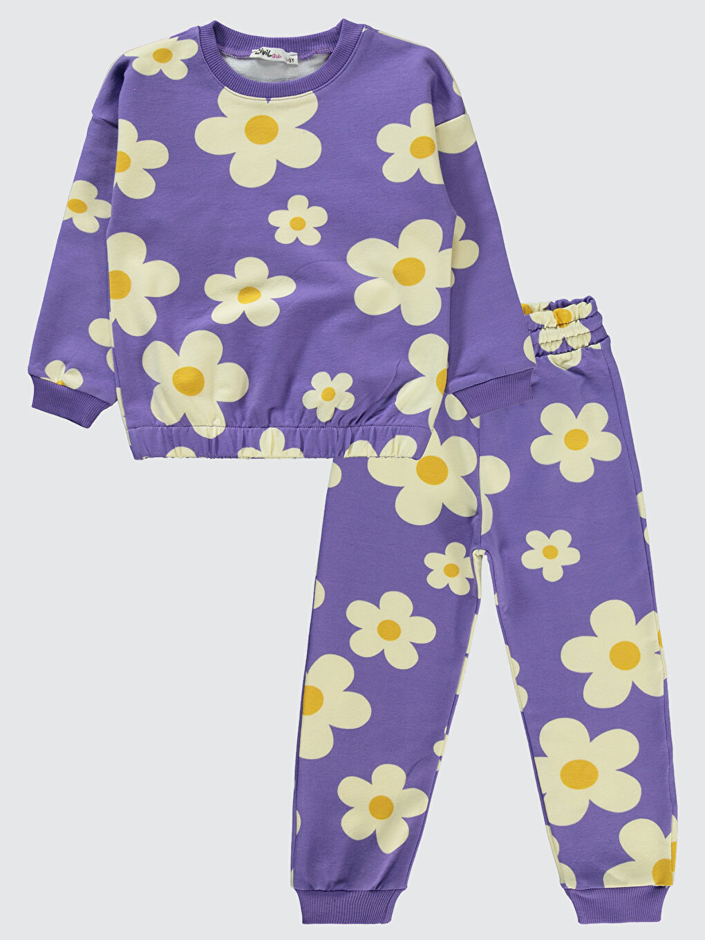 Kız Çocuk Eşofman Takımı 2-5 Yaş Mor Işık