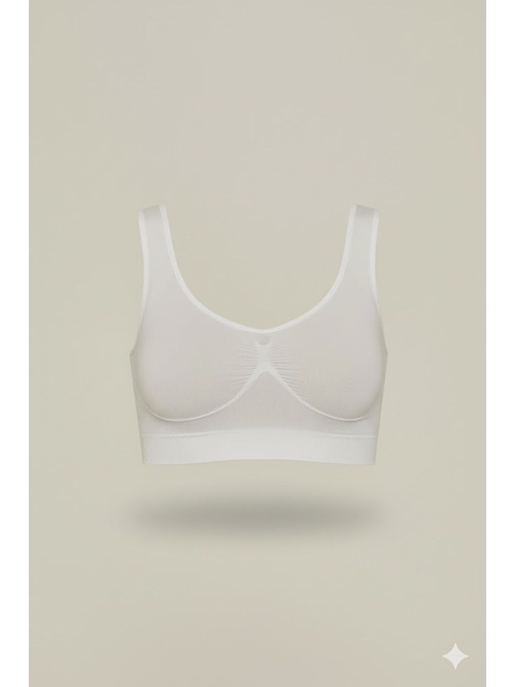 C14005 Dikişsiz Kalın Askı Büstiyer Beyaz