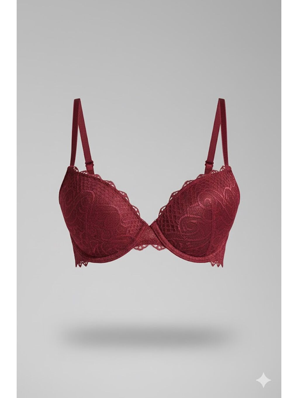 Dantelli Destekli Sütyen C18115 Mürdüm