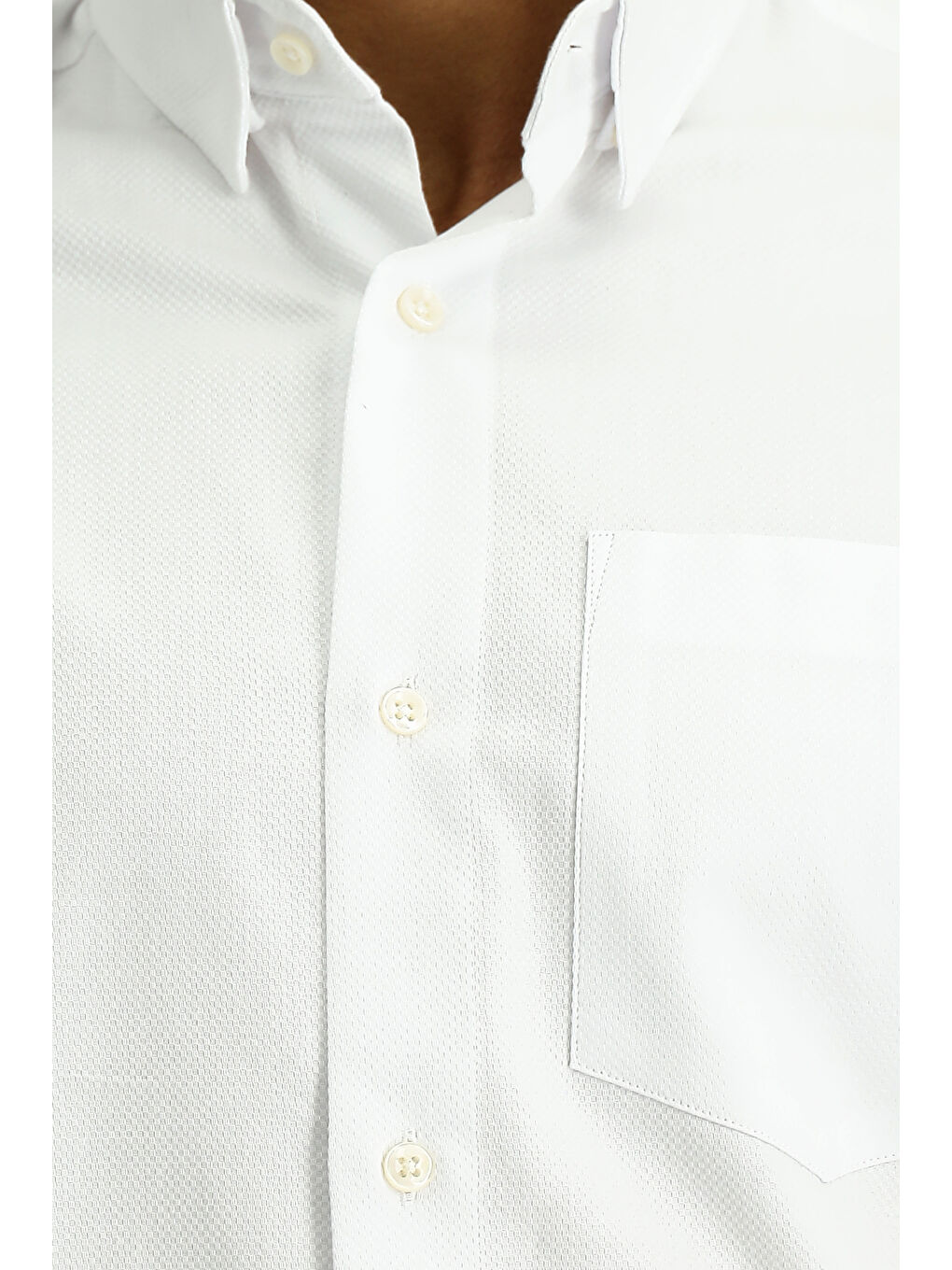Beyaz Uzun Kol Regular Fit Desenli Pamuk %100 Pamuk Gömlek-4