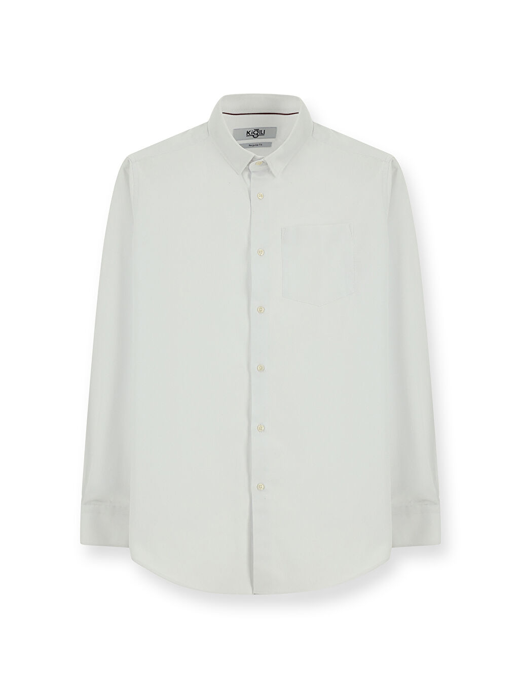 Beyaz Uzun Kol Regular Fit Desenli Pamuk %100 Pamuk Gömlek-5