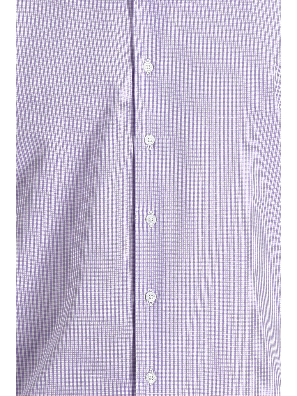 Lila Uzun Kol Slim Fit Dar Kesim Ekose Pamuklu Kolay Ütülenebilir Gömlek-4