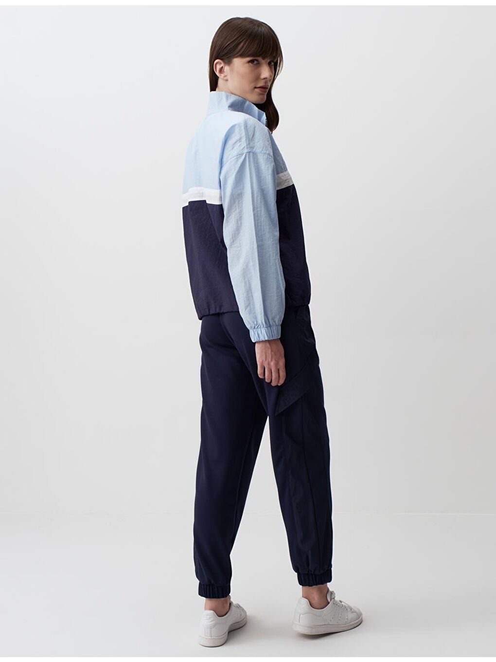 Lacivert Uzun Kollu Balıkçı Yaka Ceket-5