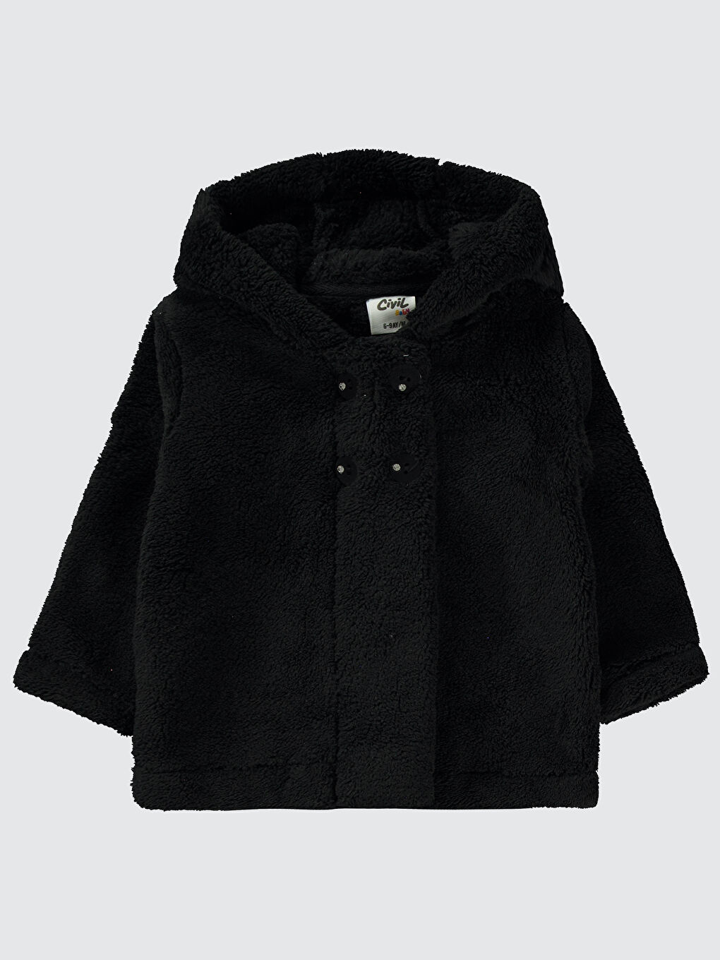 Bebek Kapüşonlu Hırka 6 18 Ay Siyah